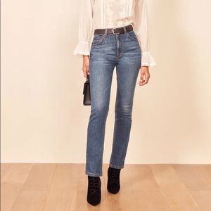 NWT REFORMATION Liza High Rise Straight Leg Jeans Laguna wash
